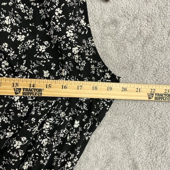 Uniqlo Sleeveless Black & White Floral Midi Dress Polyester M0076 - Picture 9 of 11